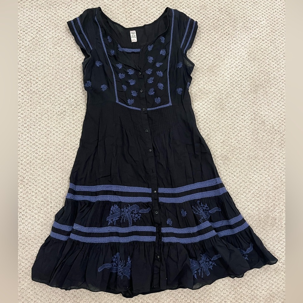 Free People Embroidered Midi Dress